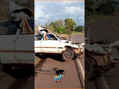 (( EJETADO DO UNO )) Motorista MORRE em acidente na rodovia SC-160 em Campo Erê em Santa Catarina