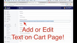 How to edit the shipping text in the cart page for shopify debut theme