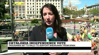 Catalonia independence March: "Lots of banners, all in favour of the YES for the vote"