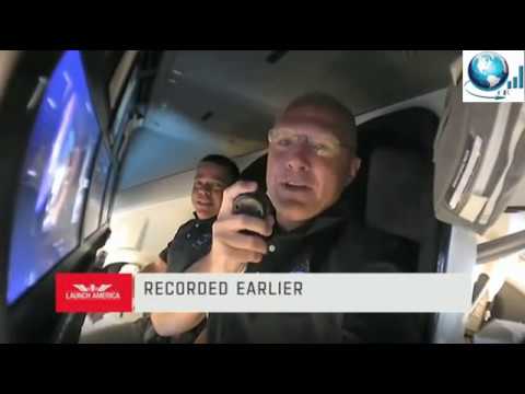 Tripulación del lanzamiento de la NASA y SpaceX se comunican desde la nave espacial Crew Dragon