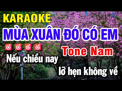 Karaoke Mùa Xuân Đó Có Em Nhạc Sống Tone Nam Beat Hay | Huỳnh Lê