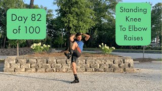 Standing Knee To Elbow Raises Standing Criss Cross Crunches exercise video thumbnail