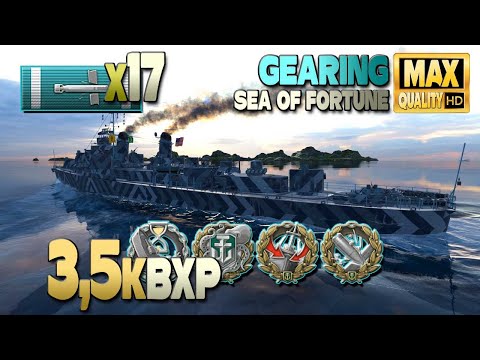 Destroyer Gearing on map Sea of Fortune, 253k damage - World of Warships