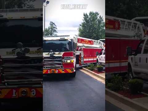Skilled Firetruck Driver Driving Trough Tight Corner
