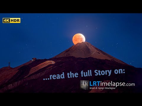 Total Lunar Eclipse over Crater of Pico del Teide, Tenerife (HDR Timelapse)