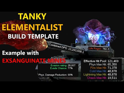 TANKY Elementalist Build Template (Exsanguinate Mines example) [PoE 3.26 Guide]