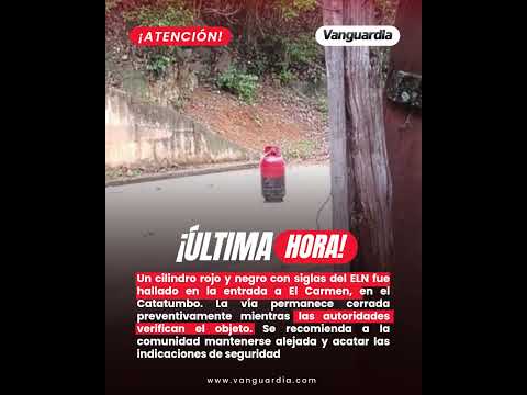Cierran la entrada a El Carmen, en el Catatumbo, por cilindro sospechoso con siglas del ELN