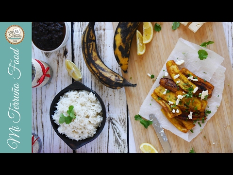 Sweet Fried Plantains with Feta cheese and Coriander │Mi Terruno Food