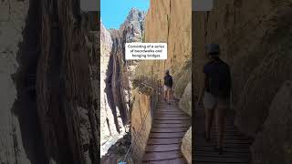 Would you have hiked this old pathway? 🤯😱 #caminitodelrey #andalusia #spaintravel