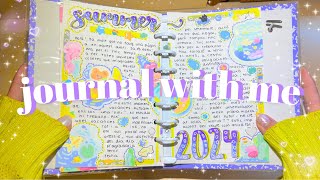 Journal With Me 🍵🌸 aesthetic, six ring binder, korean stickers, cute and relaxing 𐙚⋆°.⋆ 다꾸 ✧˖°