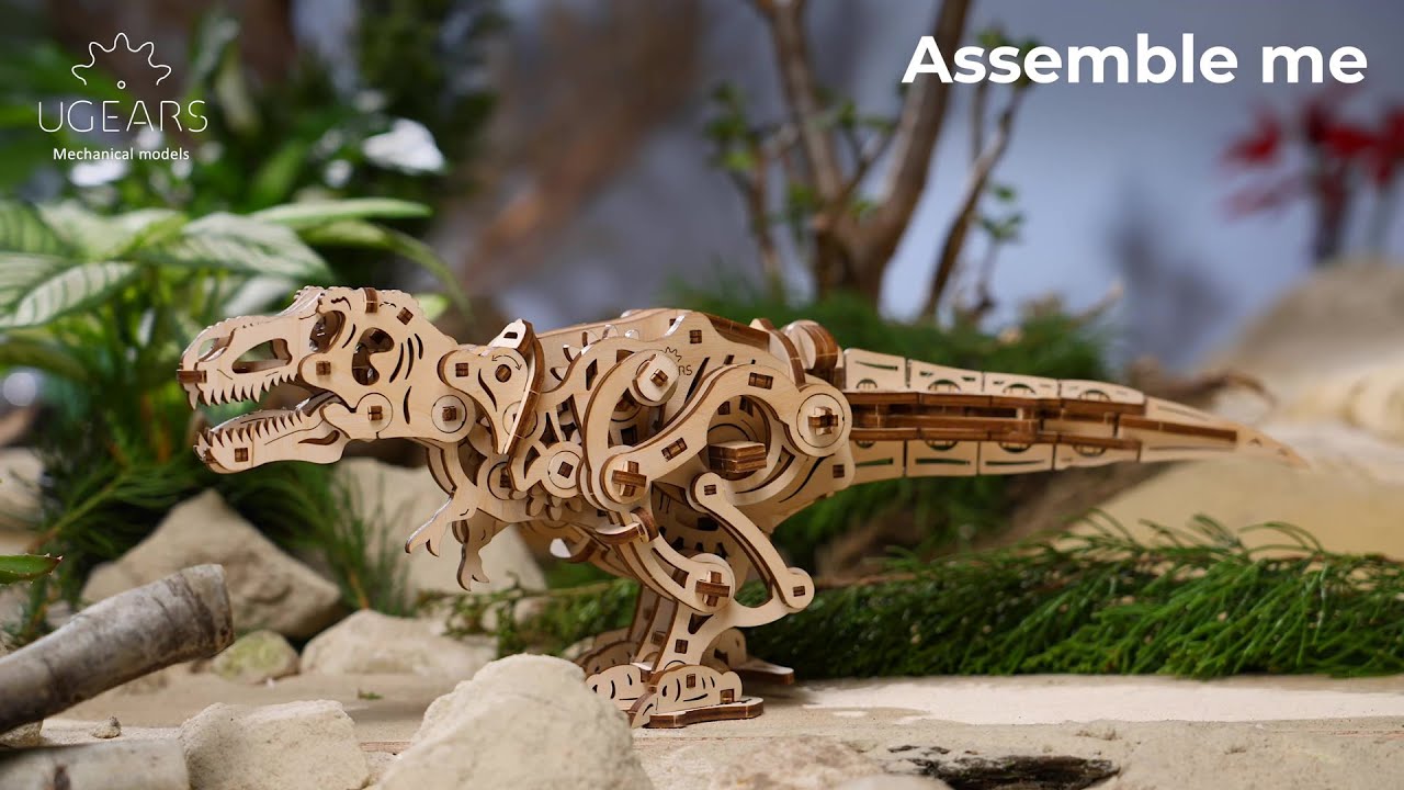 Ugears 3D dřevěné mechanické puzzle Tyrannosaurus Rex