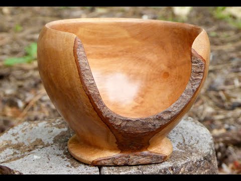 Woodturning a small natural edge 'birds mouth' style bowl. Video 1 of a series of 4