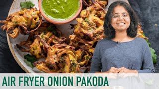 Air Fryer Onion Pakoda | Healthy No Fry Onion Pakoda