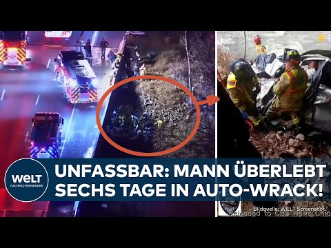 USA: HORROR-CRASH - Trucker überlebt nach Sturz von Brücke sechs Tage eingeklemmt in Wrack