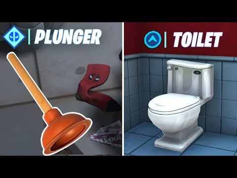 Find Deadpool's Toilet Plunger , Destroy Toilets - Deadpool Challenges Week 3 Rewards! (Fortnite)