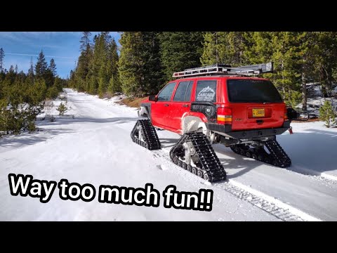 V8 Jeep on snow tracks!