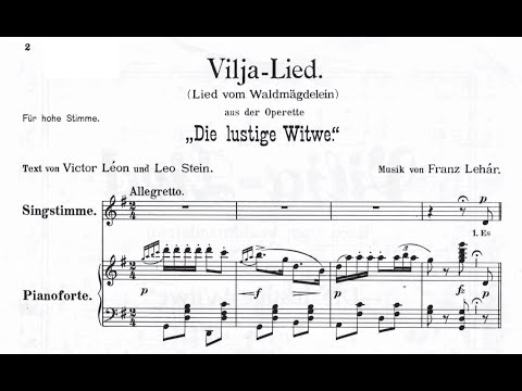 Vilja-Lied /Vilia (from The Merry Widow)Franz Lehár, Piano Accompaniment.