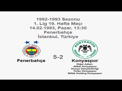 Fenerbahçe 5-2 Konyaspor [HD] 14.02.1993 - 1992-1993 Turkish 1st League Matchday 19 (Ver. 2)