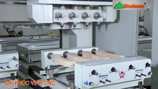 Siêu Máy cnc 4 Trục 16 Dao 2 Bàn nạp phôi của Woodmaster gia công hoàn thiện moi công đoạn👍👍👍