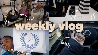 weekly vlog | nail appointment & shopping haul *coach, victoria secret pink, sephora