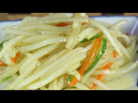 물에 데치지마세요. 대박집 감자채볶음 이렇게 만들어 정말 맛있어요~