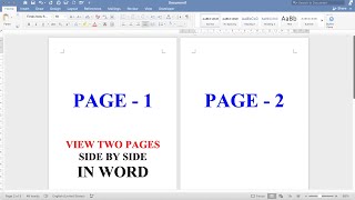 How to View Two Pages Side by Side in Microsoft Word