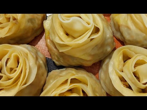 Дастарханның сәні - ГҮЛМАНТЫ☆Очень сытные манты РОЗОЧКИ с фаршем и морковью/Kazakhstan food recipes