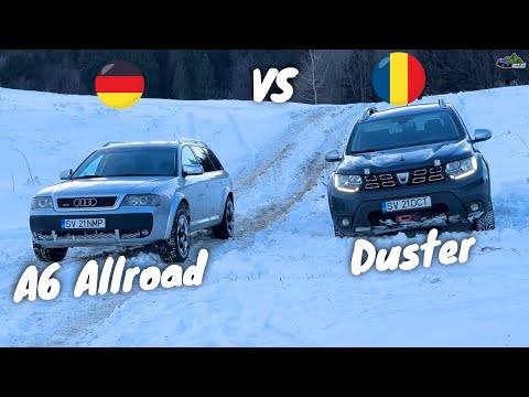 Audi A6 2.5 Allroad vs Dacia Duster in Deep Snow Offroad