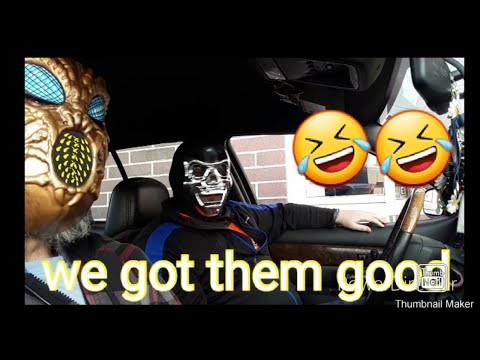 Pranking McDonald's drive-thru with 2 scary mask