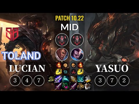 SB TolanD Lucian vs Yasuo Mid - KR Patch 10.22
