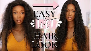 The ‘Wet Hair Look’ on Curly Hair in 5 minutes | Wet look Tutorial!