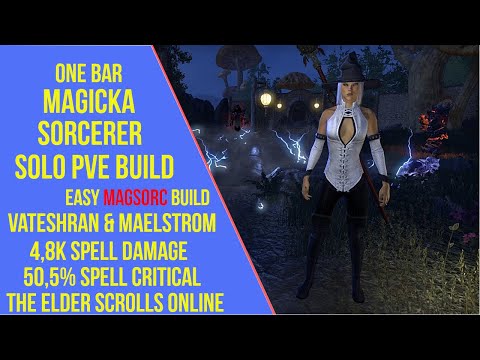 ESO One Bar Magicka Sorcerer Solo PVE Build - Waking Flame - Maelstrom Arena & Vateshran Hollows