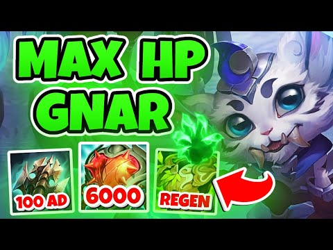 MAX HP GNAR IS SO OP!!! 6000+ HEALTH AT 20 MINUTES!!! Season 13 Gnar Gameplay (League of Legends)