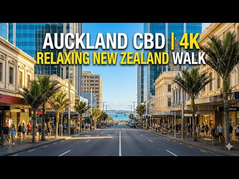 Auckland CBD |4K Relaxing New Zealand Walk | Summer in New Zealand