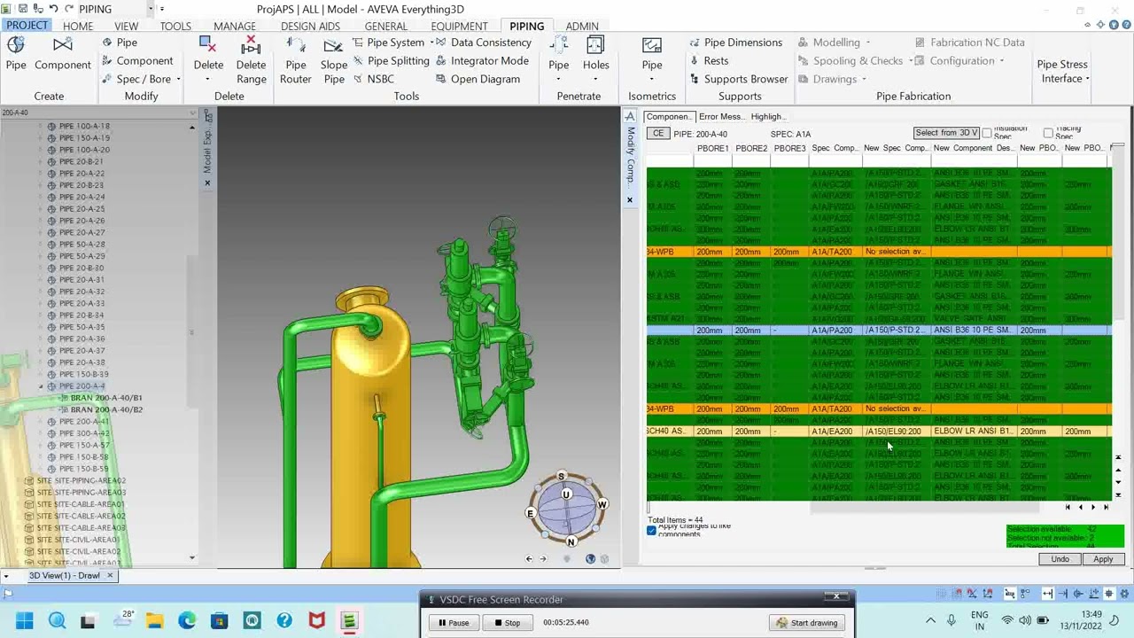 Aveva E3D piping tutorial  (basic commands part-3)