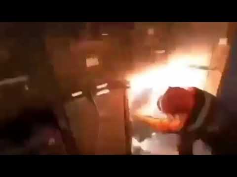 Arc flash explosion during rolling of HV breaker into the panel.