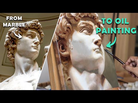 Michelangelo's David Oil Painting Process