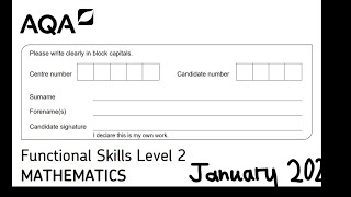 Functional Skills Maths L2 Jan2022 AQA