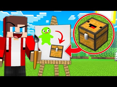 JJ use DRAWING MOD to Shapeshift Mikey Into a CHEST in Minecraft Challenge (Maizen)