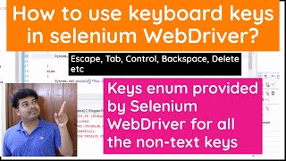 How to use Keyboard Keys in Selenium | Like Escape,Delete, Control,Tab,Enter,Up-down-right-left  etc