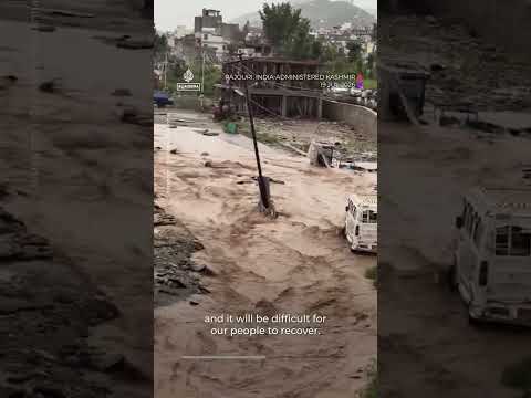 At least 11 killed in floods in India-administered Kashmir | AJ #shorts