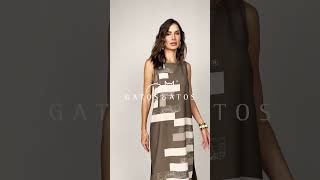 Vídeo Vestido Chiffon Cinza Gatos e Atos