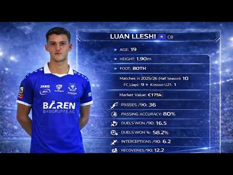Luan Lleshi | Center Back| FC Llapi | Highlights of 2025/26 (August-December). 