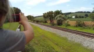 N/S Engineer Superman Steve Waves Read Flag From Train 747
