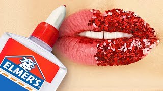 RETO MAQUILLAJE CON COMIDA Y ÚTILES ESCOLARES