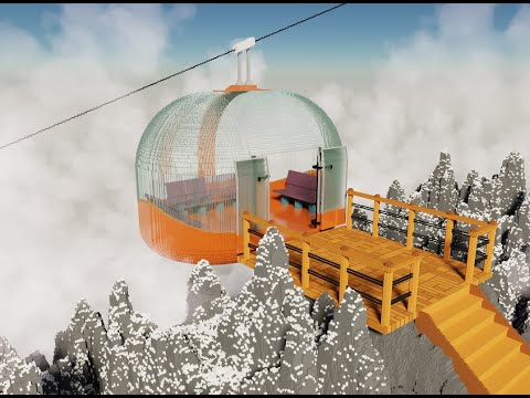 MagicaVoxel - Горный фуникулёр (Mountain funicular)