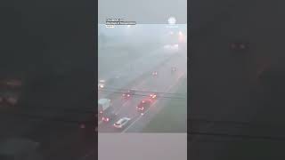 Possible Tornado Flips Vehicle on Ohio Interstate