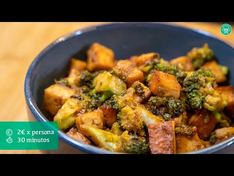 BRÓCOLI y TOFU con salsa de CACAHUETE | Cocinandoporlavida