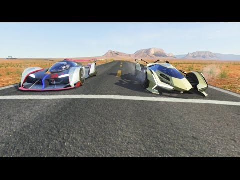 Lamborghini V12 Vision GT vs McLaren Ultimate Vision GT at Monument Valley