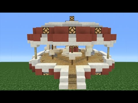 Minecraft Tutorial: How To Make A WORKING Carousel (Theme Park)